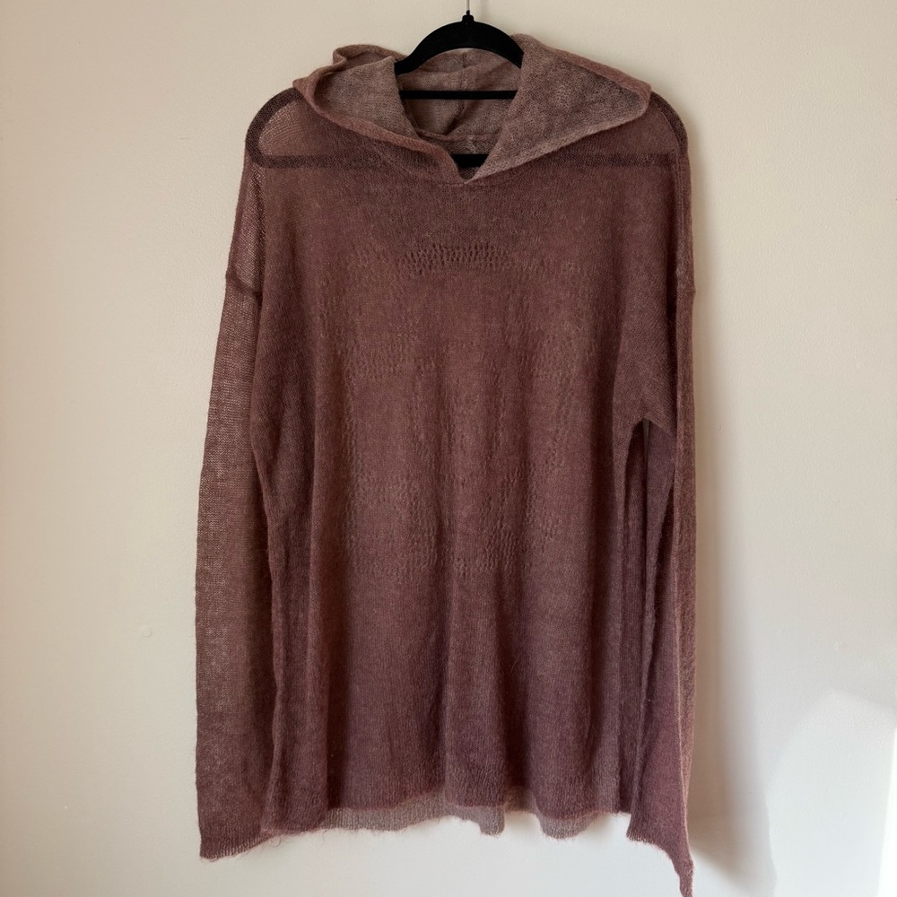 Ranger Cartel Mohair Wool Lightweight Knit Brown Hoodie Sweater - Picture 4 of 14